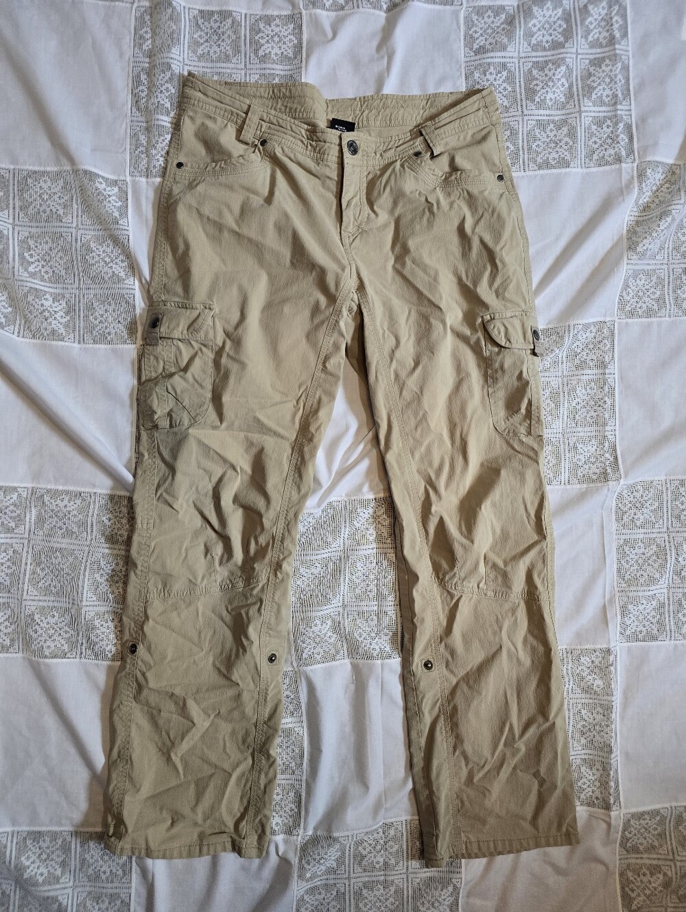 Kuhl Womens Tan Cargo Legendary Pants - Lightweight Utility Style Size 12R